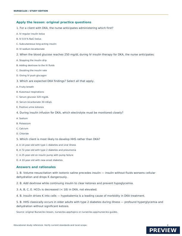 Endocrine System & Metabolic Crisis Workbook - Page 4