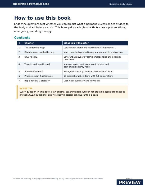 Endocrine & Metabolic Care - Contents