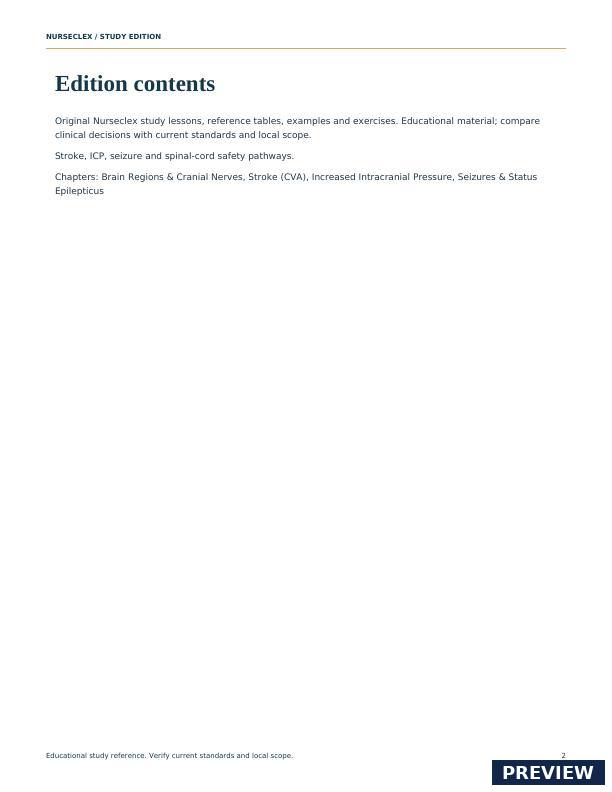 Neurological System & Neurovascular Assessment Manual - Contents